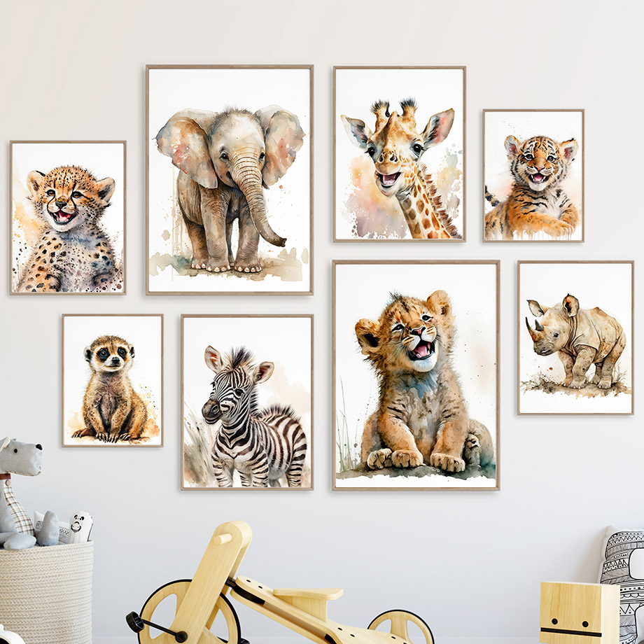 Baby Zebra Nursery - Arte de Pared con Animales de