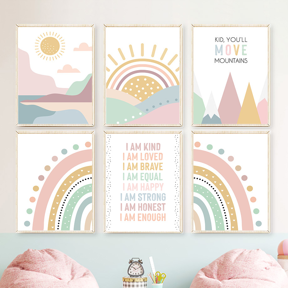 Baby Nursery Quotes - Pósteres nórdicos bohemios con cita de