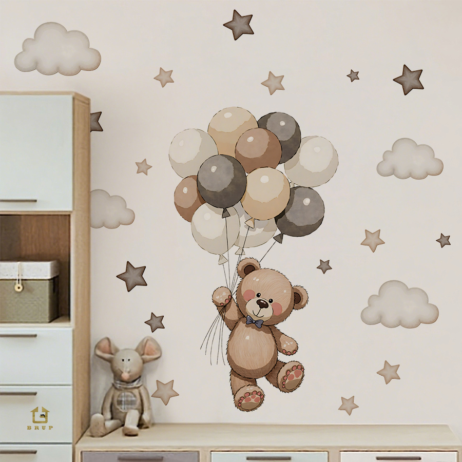 Baby Nursery Wall Decor - Adorables calcomanías de pared de osito