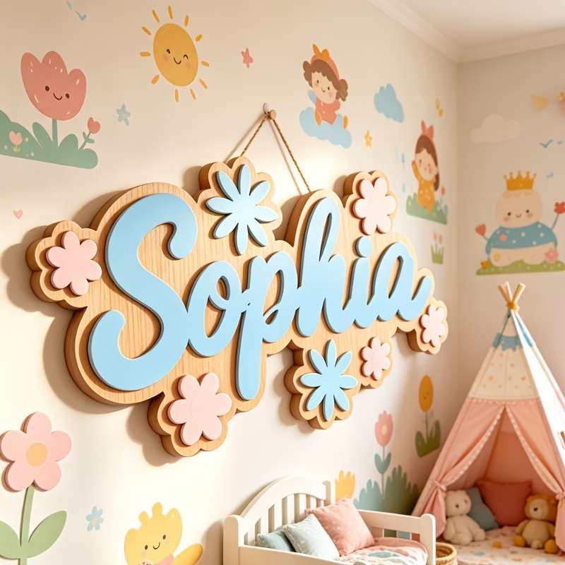 Baby Nursery Decorations - Letrero Personalizado con Nombre y Diseño