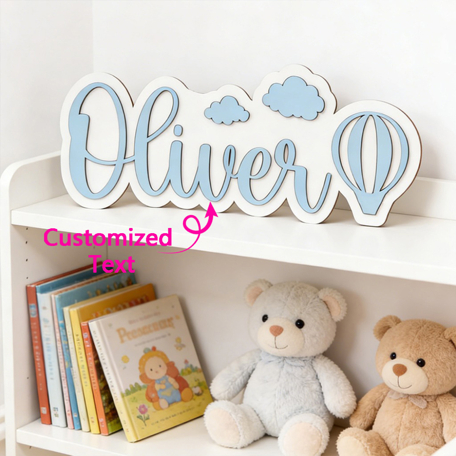 Baby Nursery Decorations - Letrero Personalizado para Habitación con Globo