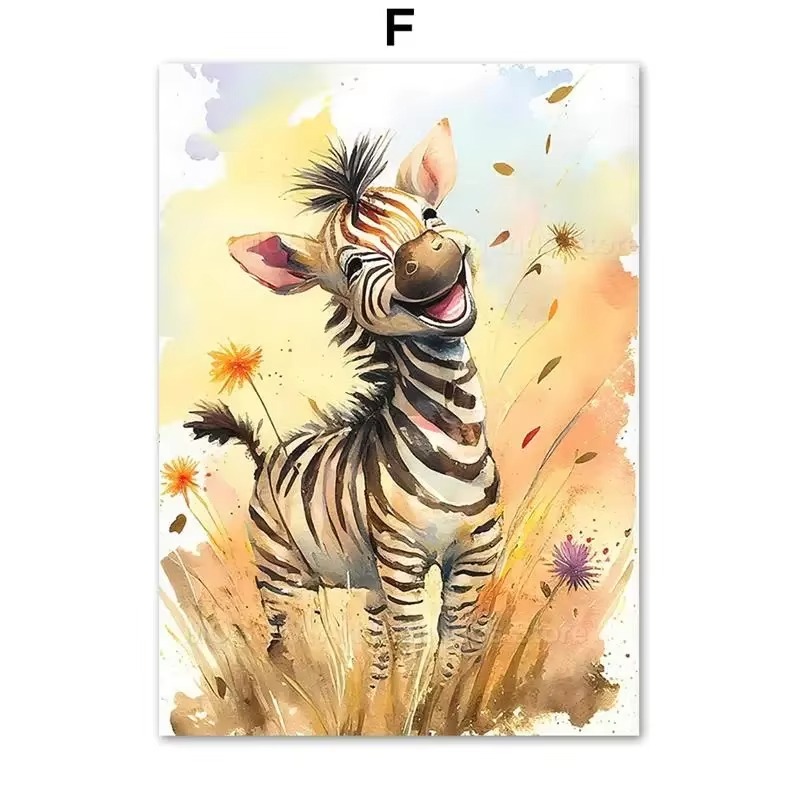 Baby Zebra Nursery - Cuadro de Lienzo con Diseño de