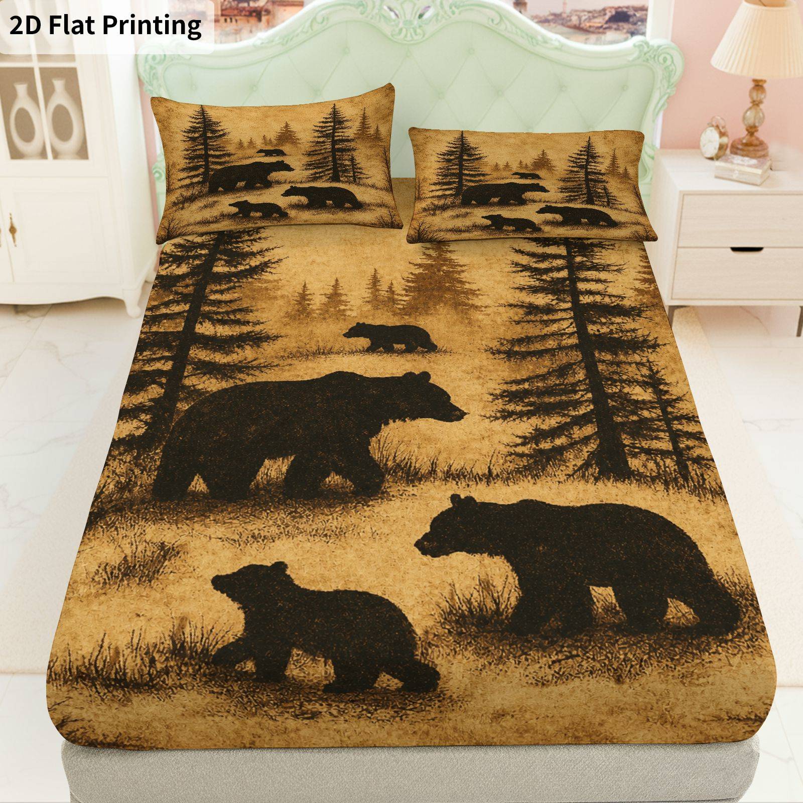 Baby Nursery Forest Theme - Juego de Sábanas Little Bear Forest,