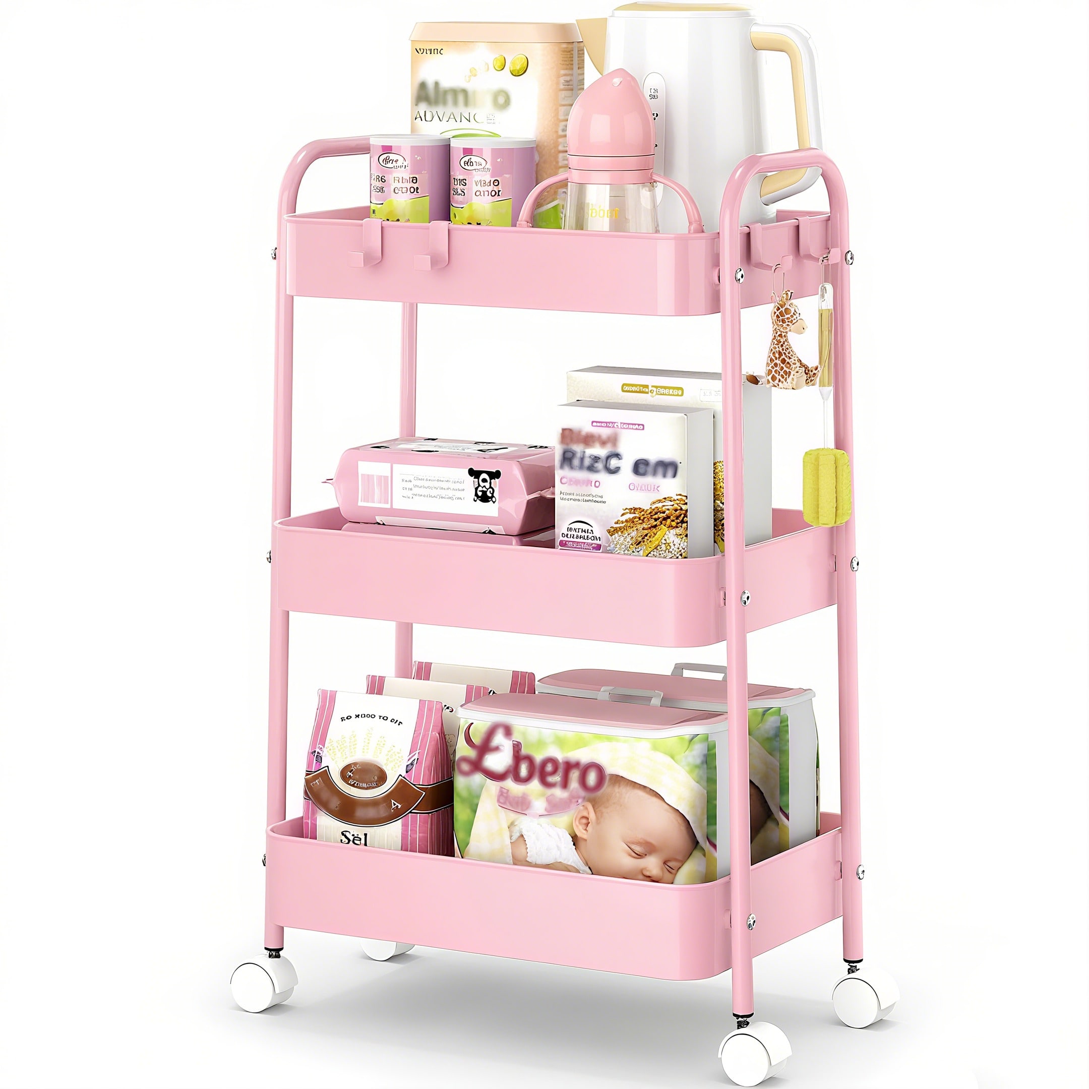 Carrito de almacenamiento de 3 - Baby Nursery Trolley reseña y precio