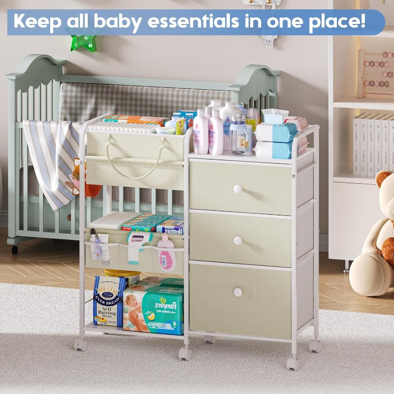 Carro organizador de pañales p - Baby Nursery Utility Cart reseña y precio