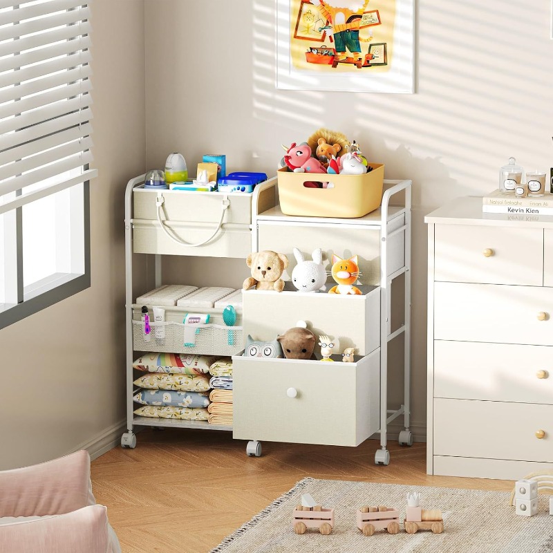 Carro organizador de pañales p - Baby Nursery Utility Cart reseña y precio