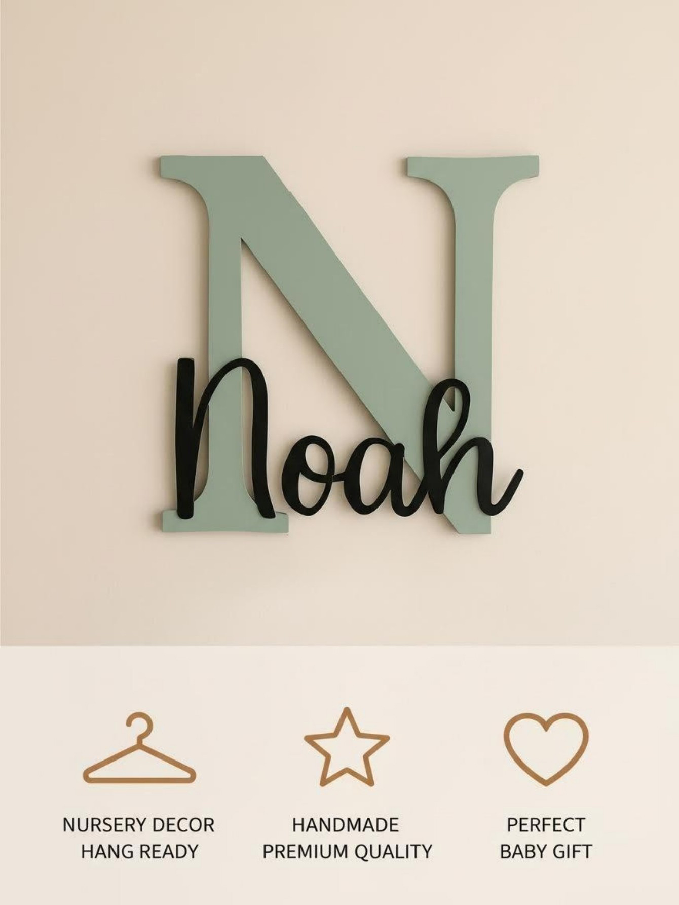 Letrero de Madera con Nombre P - Baby Nursery Wall Decor reseña y precio