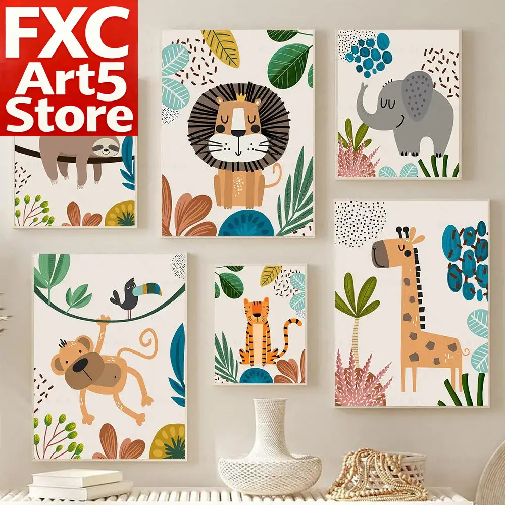 Pósteres Boho de Mono, León, J - Baby Zebra Nursery reseña y precio