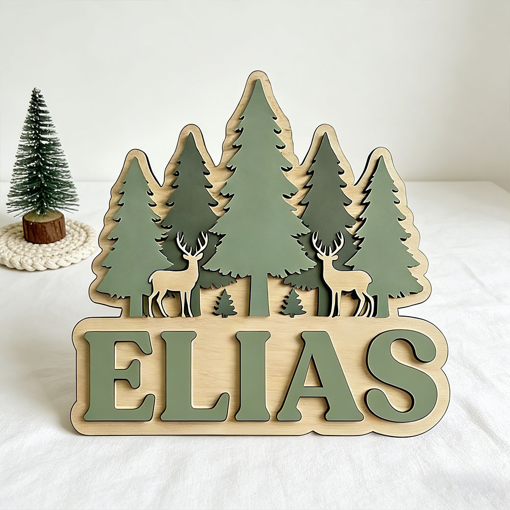 Letrero de puerta personalizad - Baby Nursery Forest Theme reseña y precio