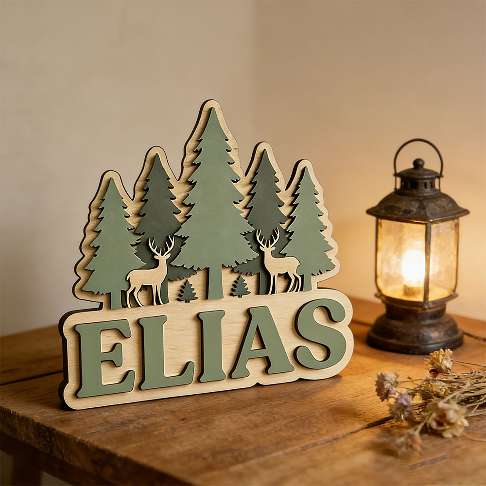 Letrero de puerta personalizad - Baby Nursery Forest Theme reseña y precio