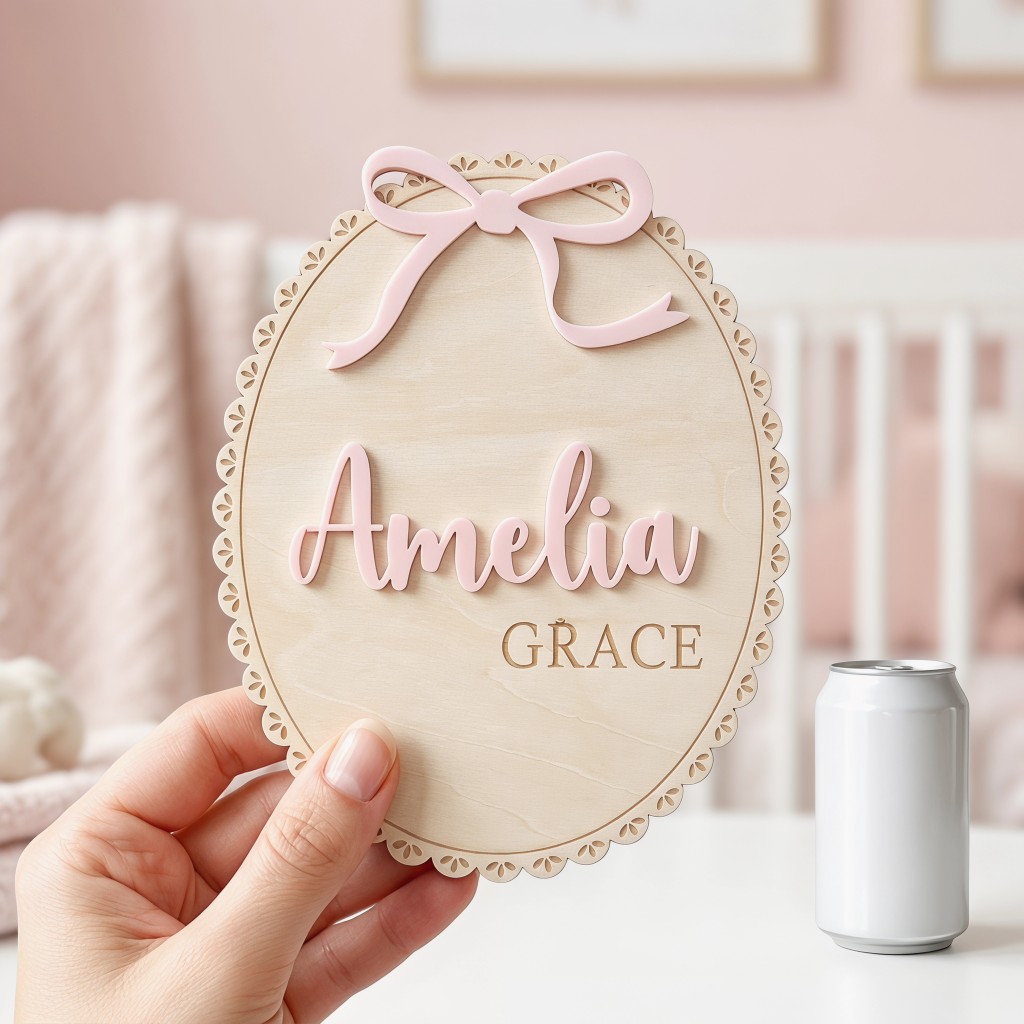 1 Pieza Placa de Madera Person - Baby Nursery Decorations reseña y precio