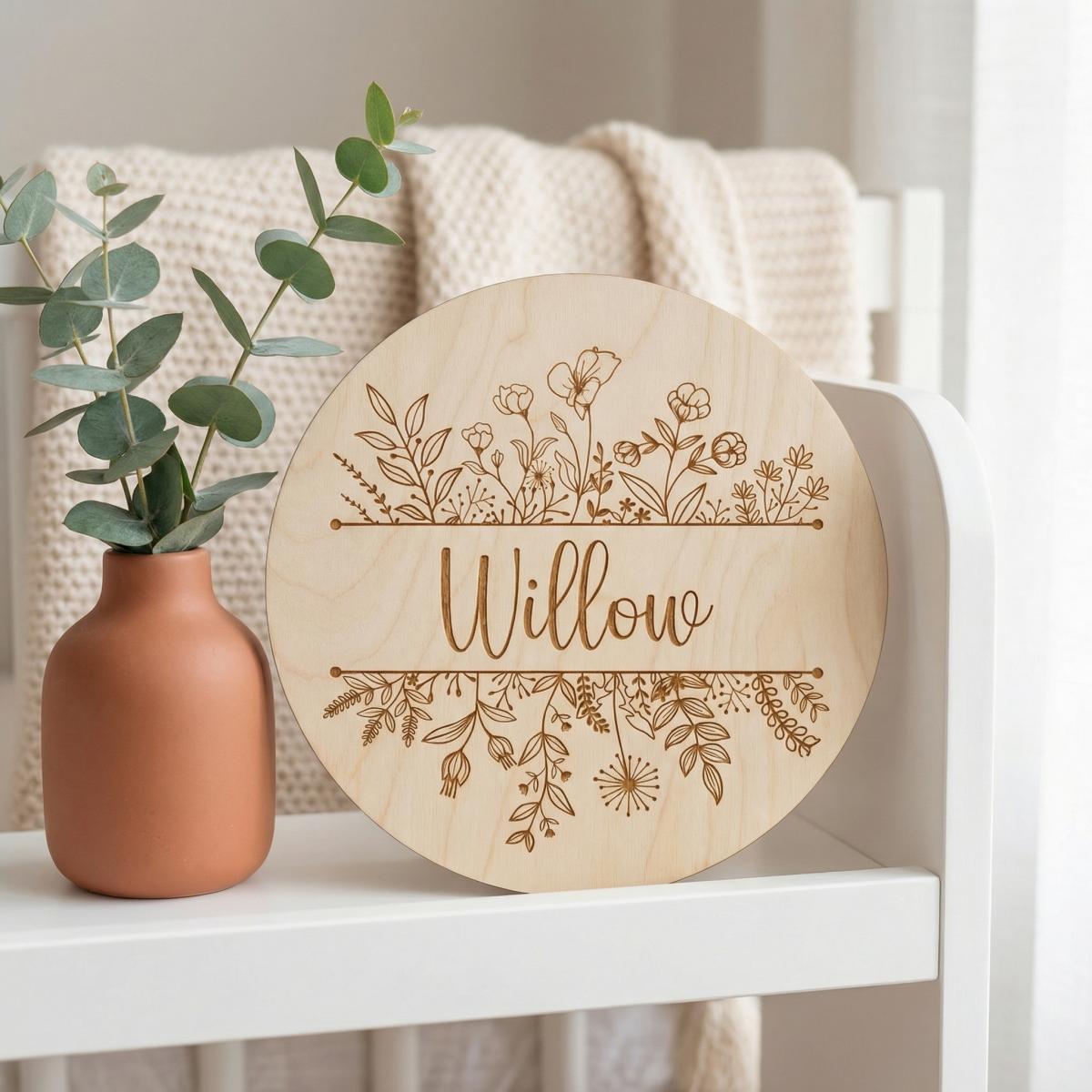 Placa Redonda de Madera con No - Baby Nursery Decorations reseña y precio
