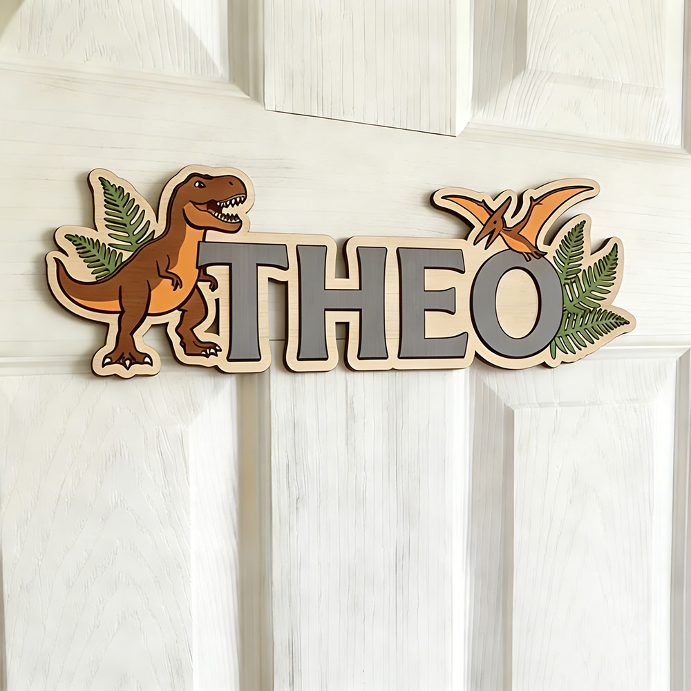 Letrero con nombre de dinosaur - Baby Nursery Decorations reseña y precio