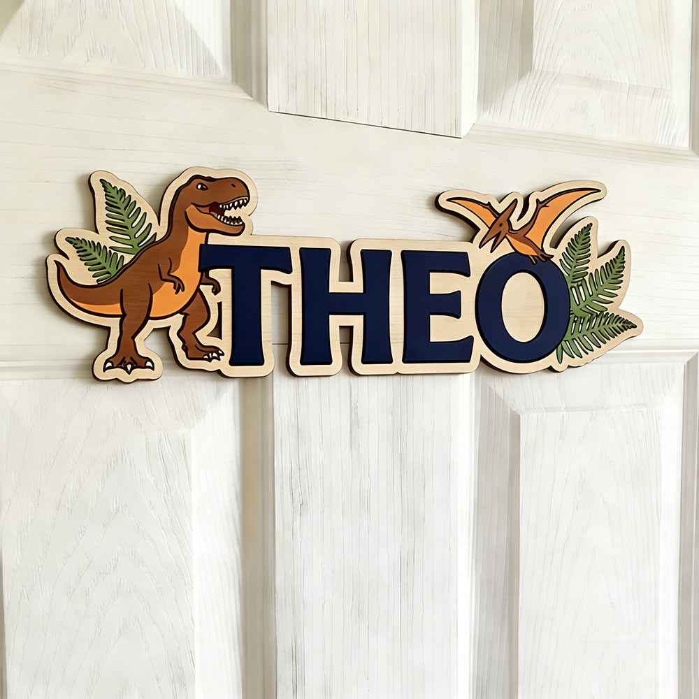 Letrero con nombre de dinosaur - Baby Nursery Decorations reseña y precio