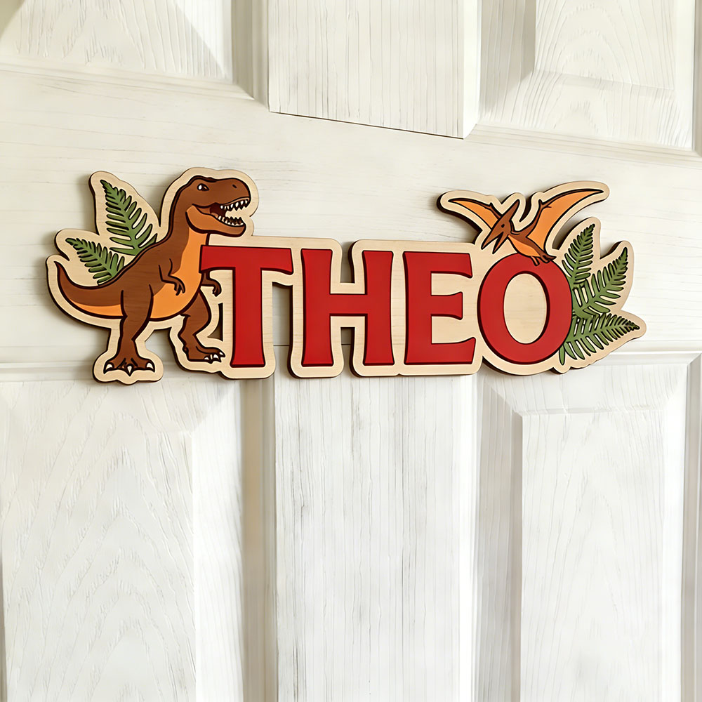 Letrero con nombre de dinosaur - Baby Nursery Decorations reseña y precio