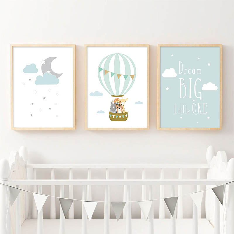 Póster de luna y globos para h - Baby Nursery Quotes reseña y precio