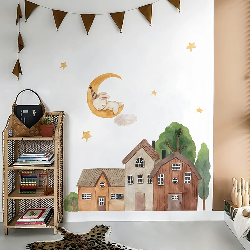 Tela de dibujos animados bosqu - Baby Nursery Wall Decor reseña y precio