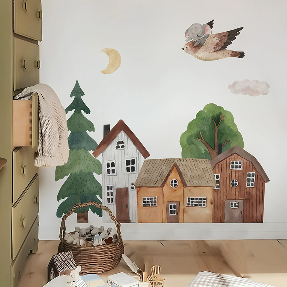 Tela de dibujos animados bosqu - Baby Nursery Wall Decor reseña y precio