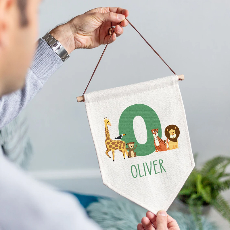 Bandera Personalizada con Nomb - Baby Nursery Hanging Decor reseña y precio