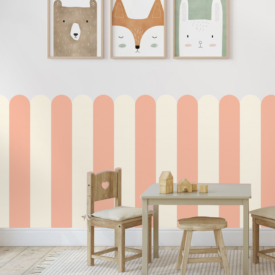 Papel tapiz de arco de rayas v - Baby Nursery Wall Decor reseña y precio