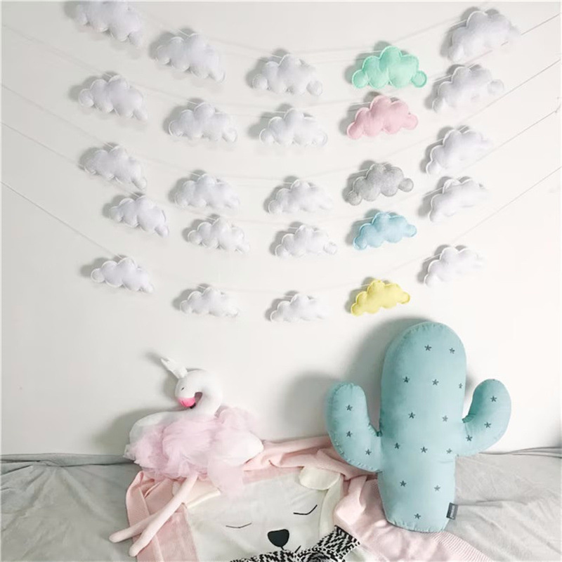 Guirnaldas de nubes de fieltro - Baby Nursery Hanging Decor reseña y precio